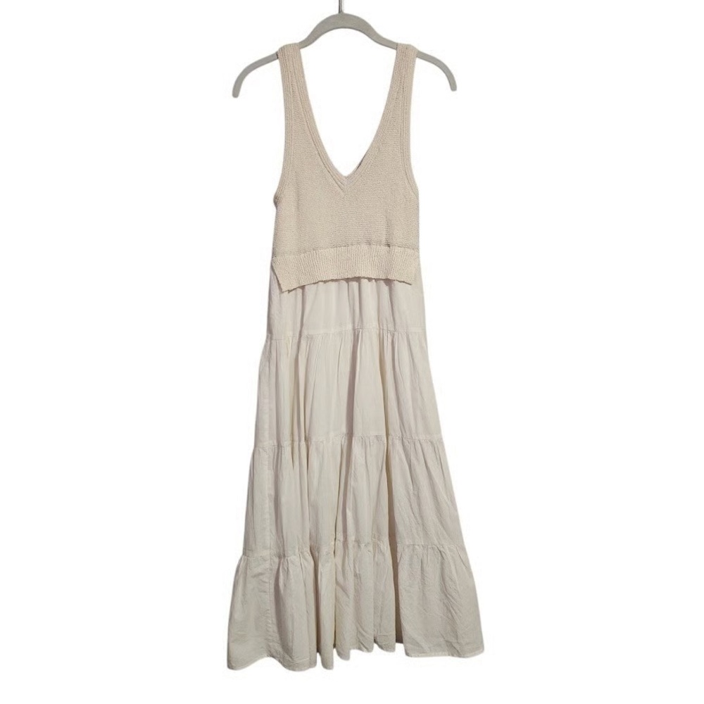 En Saison knit bodice tiered maxi